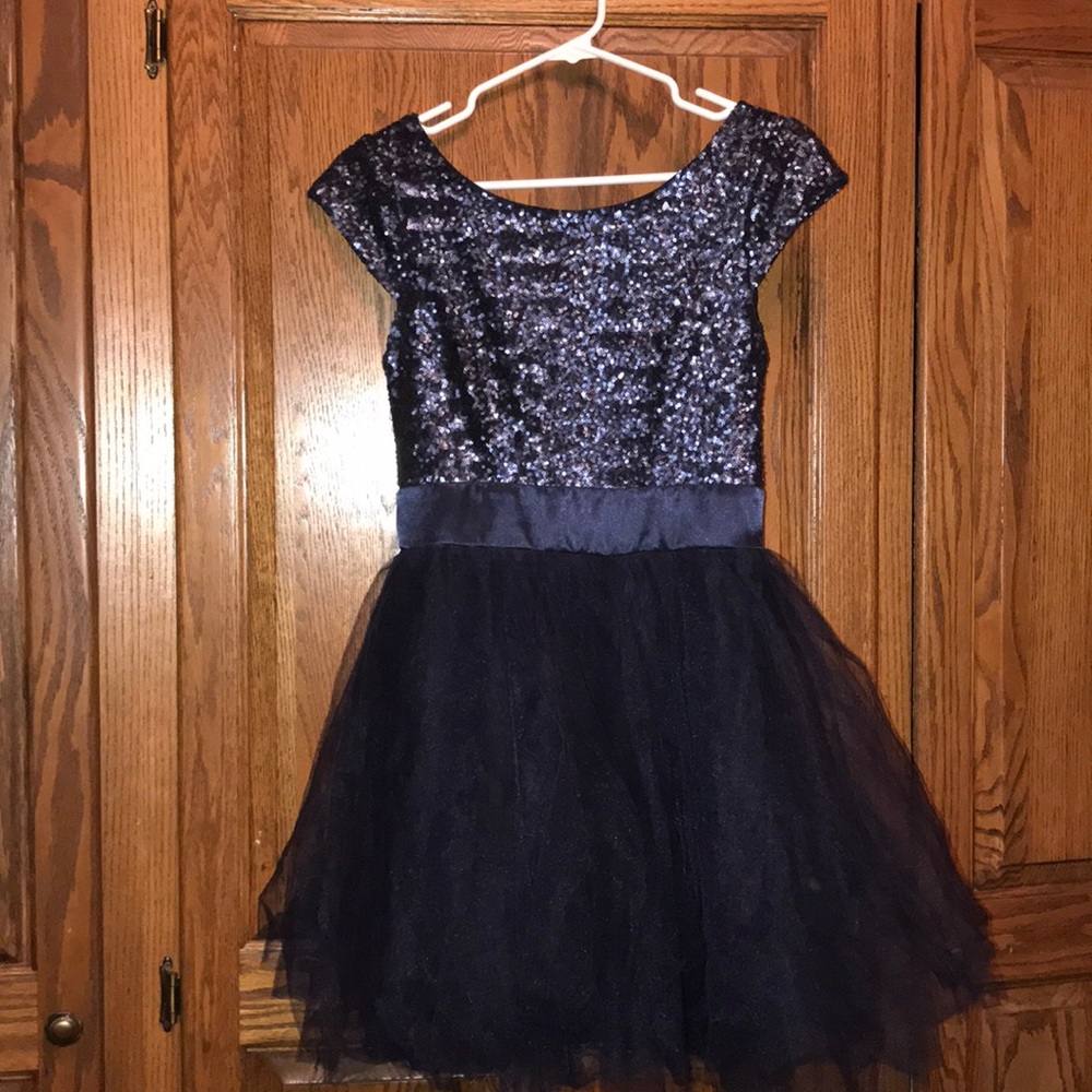 Sequined Navy Dress